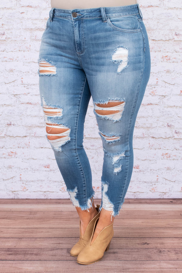 Blank Slate Skinny Jeans, Medium Wash