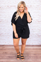 Savor The Moment Romper, Black