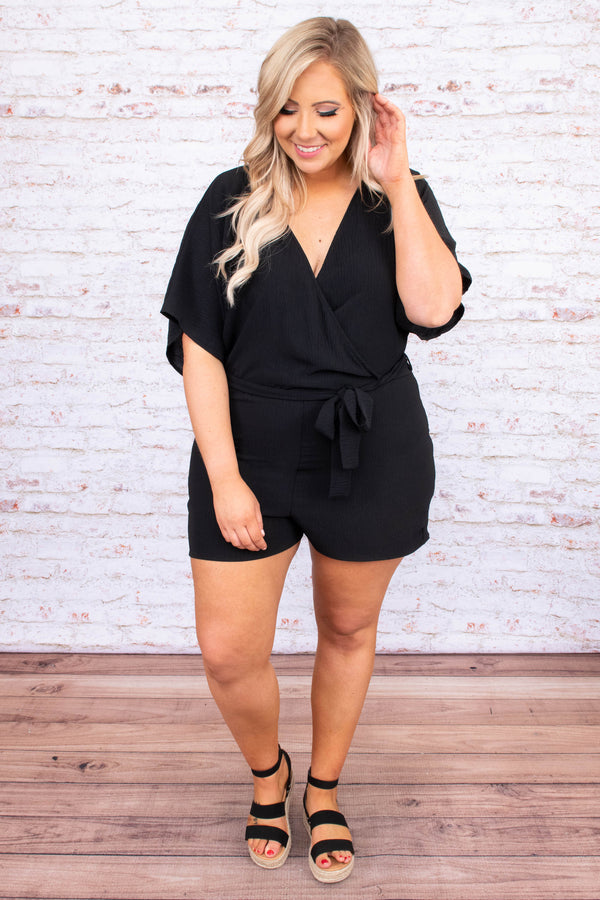 Savor The Moment Romper, Black