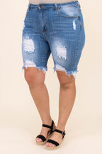Summer Heat Shorts, Medium Wash