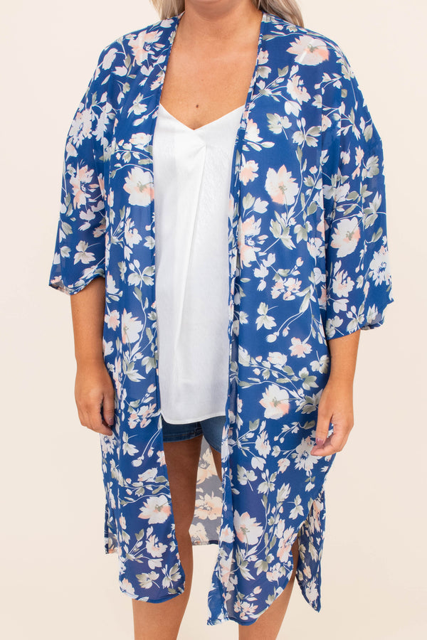 Fire And Rain Kimono, Blue