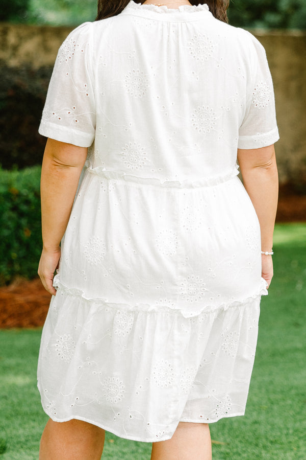 Daffodils and Daydreams Dress, White