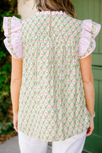 Daisy Dreams Top, Green-Pink