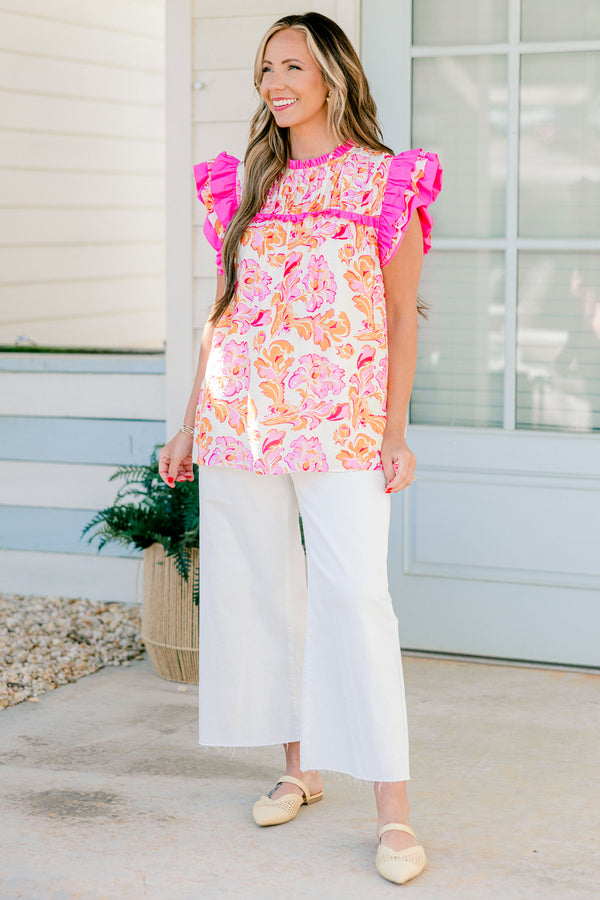 Daisy Dreams Top, Pink-Orange