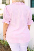 Dancing For Fun Top, Pink Gingham