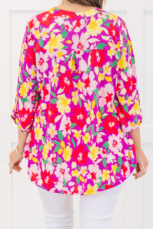Dancing In The Field Top, Magenta Multi