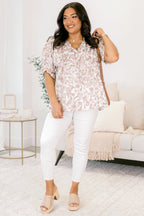 Dancing For Fun Top, Taupe Floral