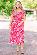 Daring Hearts Midi Dress, Pink