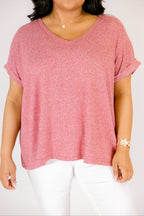 Darling Days Tee, Dark Red