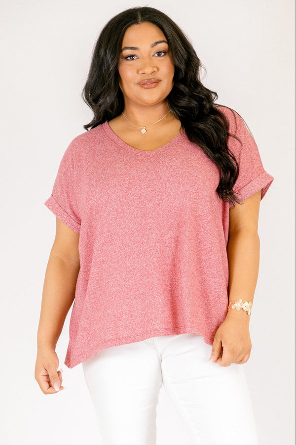 Darling Days Tee, Dark Red