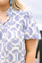 Daydreamer Top, Blue-White