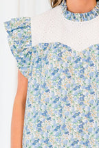 Zart wie eine Blume Top, Blau