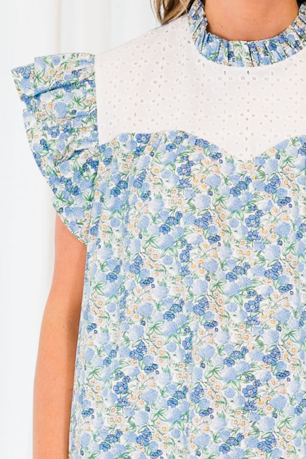 Zart wie eine Blume Top, Blau