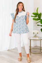 Zart wie eine Blume Top, Blau