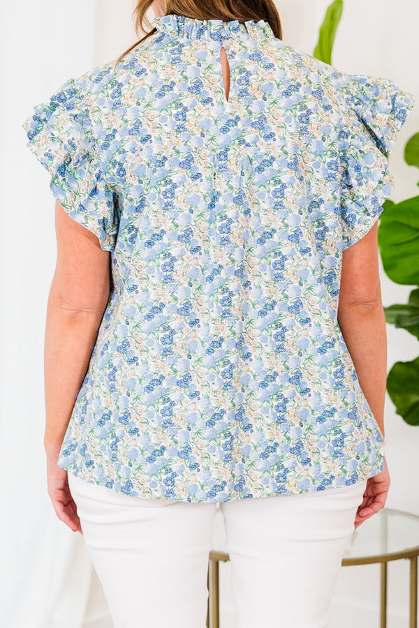 Zart wie eine Blume Top, Blau