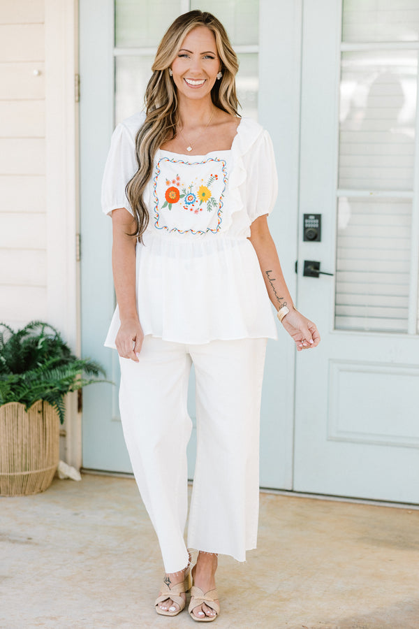 Delicate Perfection Top, Snow White