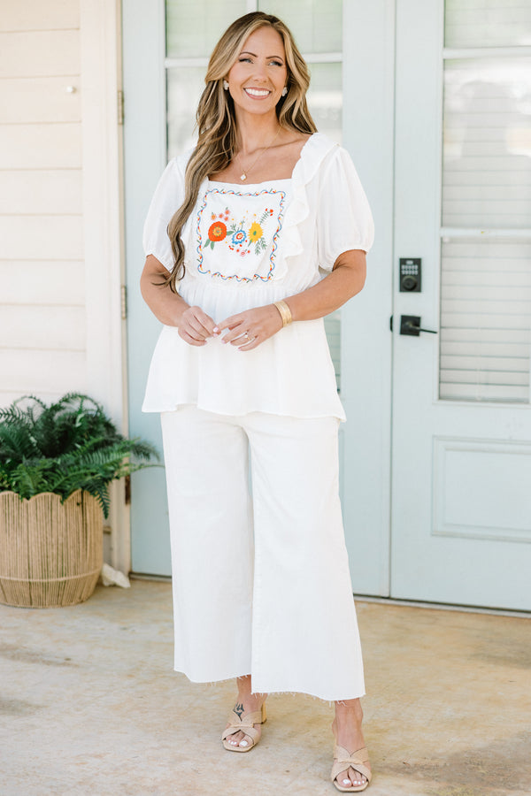 Delicate Perfection Top, Snow White