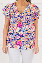 Dewdrop Darling Top, Navy-Pink
