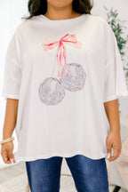 Disco Glam Boyfriend Tee, White