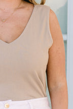 Dive With Me Bodysuit, Taupe