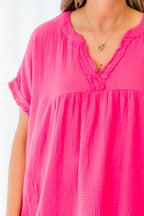 Don't Keep Me Away Top, Hot Pink