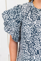 Dotting My I's Top, Navy Leopard