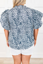 Dotting My I's Top, Navy Leopard