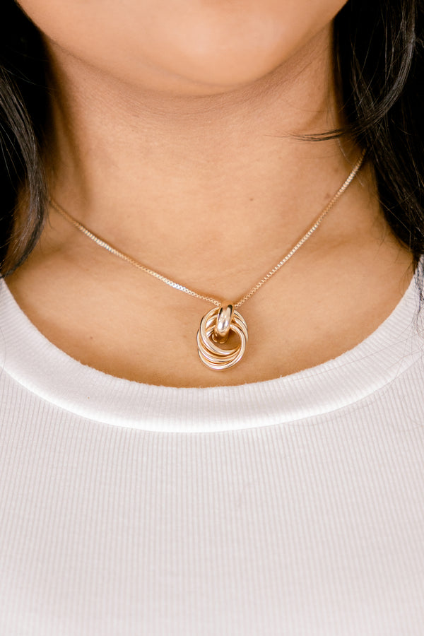 Drawing Me In Necklace, Gold