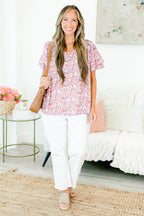 Dynamic Petal Parade Top, Coral