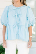 Easy Living Top, Light Blue