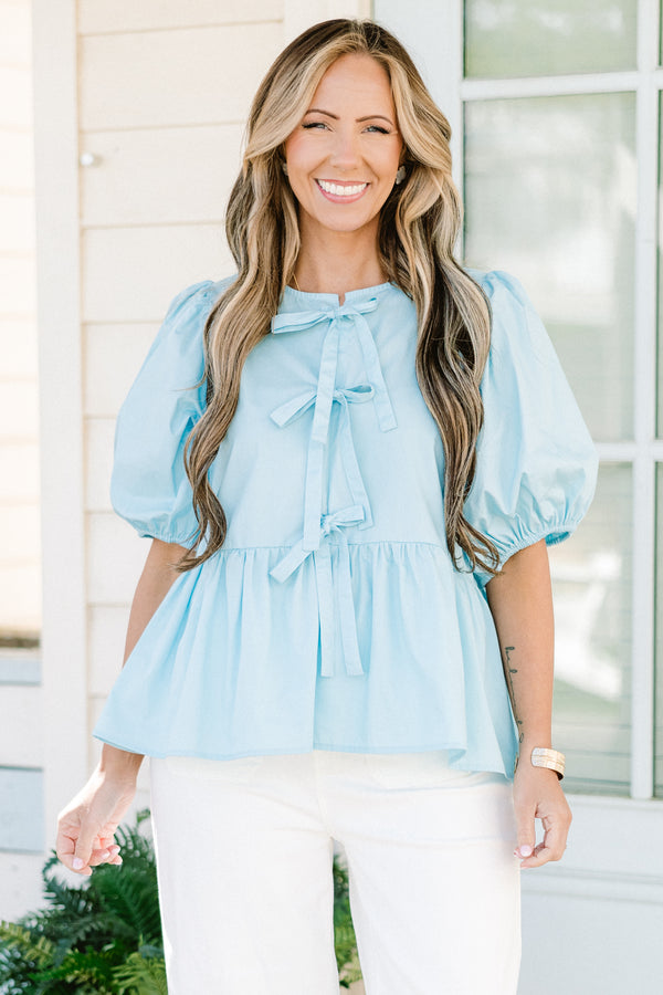 Easy Living Top, Light Blue