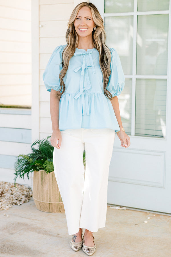 Easy Living Top, Light Blue