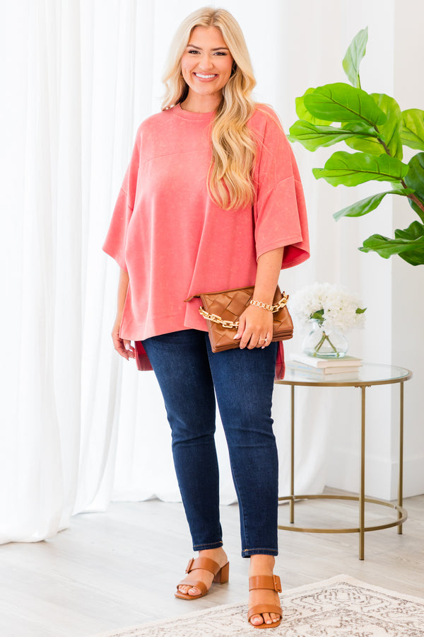 Leichtes Vintage T-Shirt, Rosa