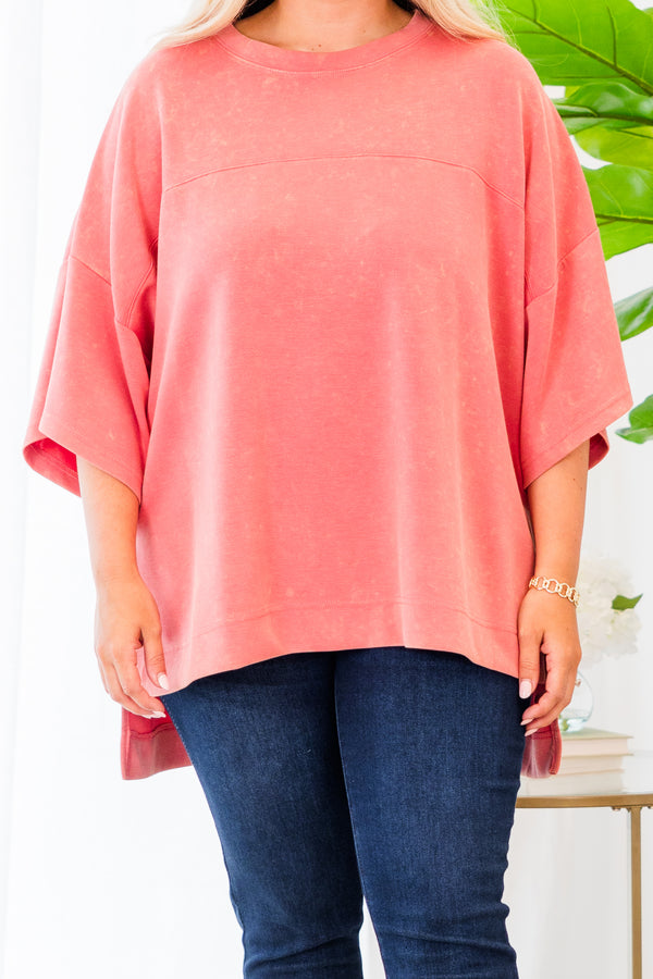 Leichtes Vintage T-Shirt, Rosa