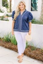 Effortless Grace Top, Navy