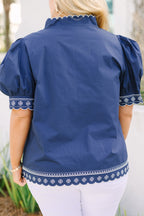 Effortless Grace Top, Navy