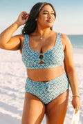 Electric Blossom Swim Top, Palmblatt