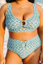 Electric Blossom Swim Top, Palmblatt
