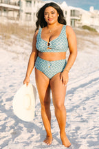 Electric Blossom Swim Top, Palmblatt