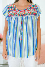 Wir fördern Sie Top, Teal Multi