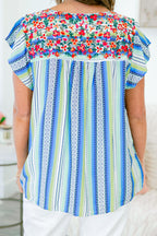 Wir fördern Sie Top, Teal Multi