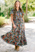 Endless Time Maxi Dress, Black Floral