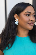 Enjoying The Waves Earrings, Blue