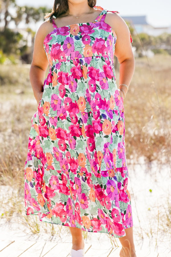 Ethereal Blossom Dress, Pink Multi