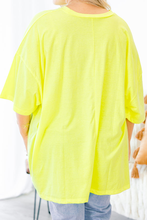 Alltags-Essential-T-Shirt, Neongrün