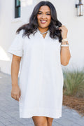 Everything Falls Into Place Dress, White