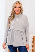 Cozy Geo Hoodie, Gray