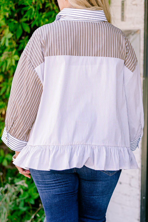Feel Free Top, Brown Multi