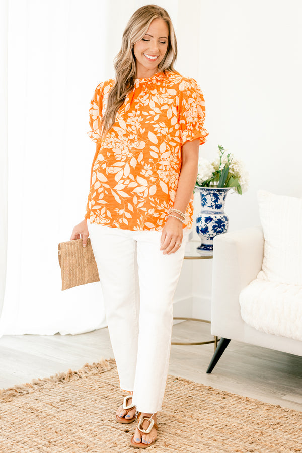 Feel It In The Air Top, Orange