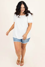 Feeling Ruched Top, Off-White